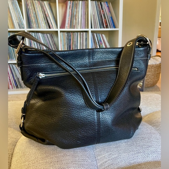 Coach Black Pebbled Leather Hobo Shoulder Bag - Picture 1 of 6